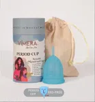 Vimera Silicone Women Menstrual Cup with Pouch (Blue, L)