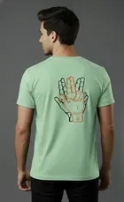 Cottont Blend  Printed T-shirt For Men, Green 