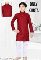 Cotton Blend Solid Kurta for Boys (Maroon, 2-3 Years)