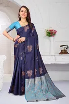 Jacqard Zari Saree for Women (Multicolor, 6.3 m)