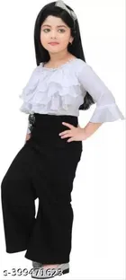 Cotton Blend Top & Bottom Set for Girls 
