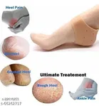 Silicone 2 Pcs Heel Socks with 2 Pcs Full Heel Protector for Unisex 