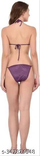 Satin Solid Babydoll for Women, Purple 