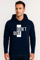 Fleece Printed Hoodie for Men, Dark Blue 