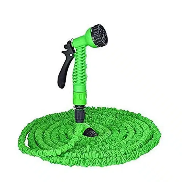 Plastic Water Spray Gun Hose Pipe for Garden (Multicolor, 15 m)