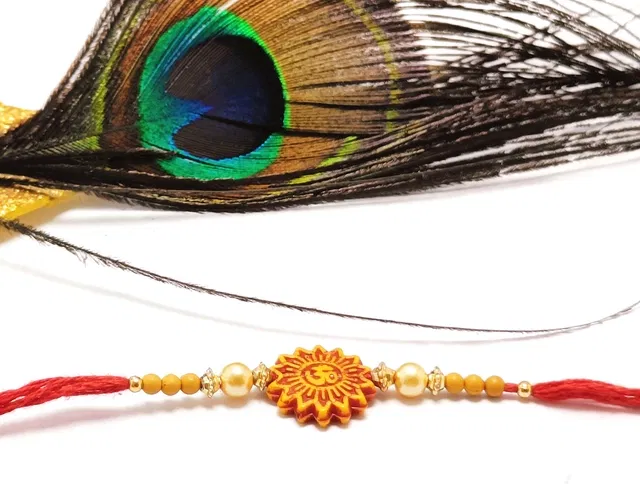 Wood Om Rakhi (Multicolor, Free)
