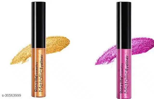 Ronzille Mettallic Glitter Eye Liner (Multicolor, Pack of 2)