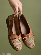 Textured Synthetic Ballerinas for Women 