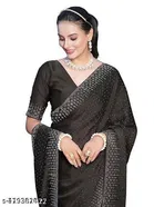 Georgette Embellished Saree For Women, Black