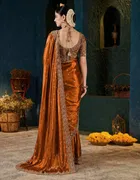 Bollywood Satin Embroidered Saree for Women 