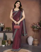Bollywood Embroidered Tissue Saree for Women 