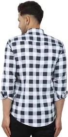Cotton Blend Chequered Shirt for Men 