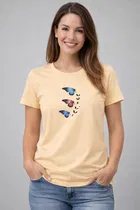 Cotton Blend T-shirt for Women, Peach & Green, Pack of 2 