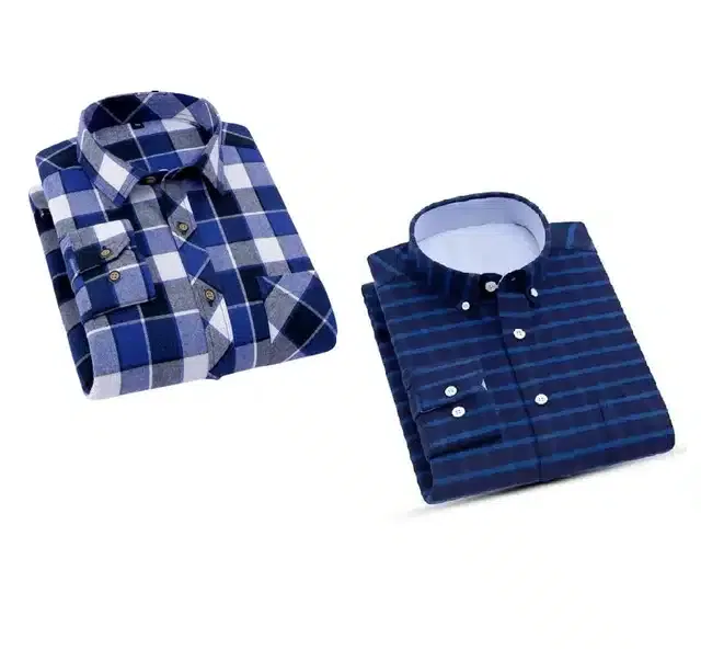 Exclusive Long Sleeves Shirt for Men (Pack of 2) (Multicolor, XXL) (JME-180)