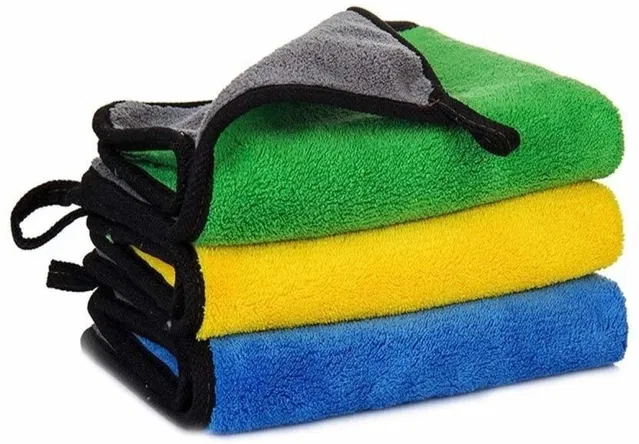 Microfiber Car Cloth & Towels (Multicolour, 30x40 cm) (Pack of 3)