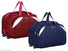 Polyester Duffel Bags (Red & Blue, Pack of 2)