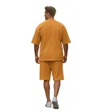 Polyester Printed T-shirt With Matching Shorts, Mustard 