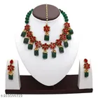 Primium Quality Kundan Necklace Set for Women, Red
