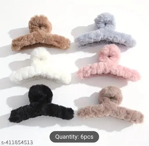 Plastic Hair Clutcher for Women & Girls (Multicolor, Pack of 6)