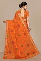 कानूड़ा फैंसी विमेंस जॉर्जेट फ्लावर प्रिंटेड साड़ी 