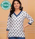 Cotton Block Print Short Kurti for Women 