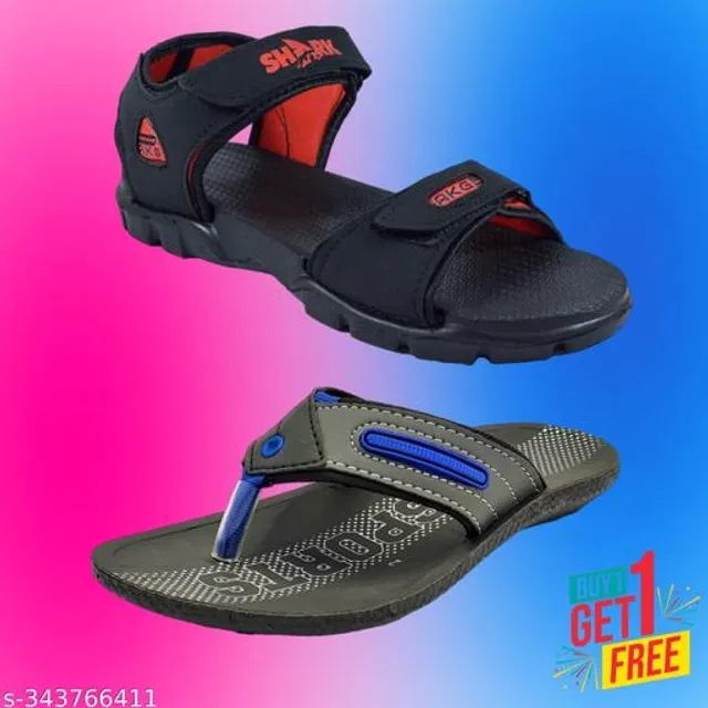 Sandal with Flipflop for Men (Multicolor, 6) (Pack of 2)