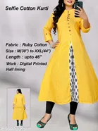 Cotton Blend Solid Kurti for Women 