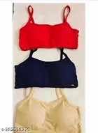 Cotton Bra for Women, Multicolour, Pack of 3 