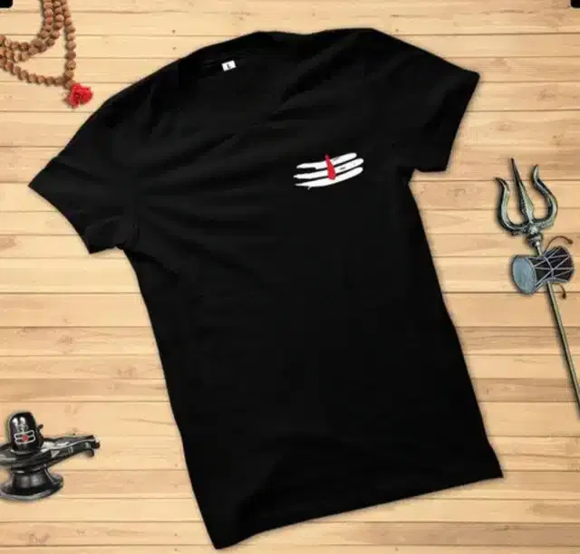 Round Neck T-Shirt for Men (Black, M)