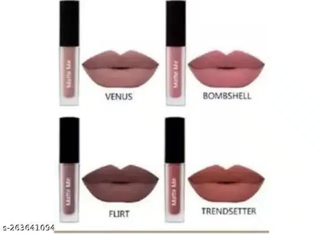 Premium Matte Lipsticks (Multicolor, Pack of 4)