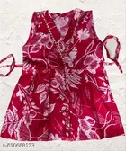 Rayon Slub Printed Clothing Set for Girls, Maroon, Pack of 1 