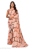 Designer Printed Georgette Saree for Women, Pack of 2 