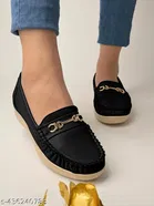 Shoetopia Solid Synthetic Loafers for Girls 