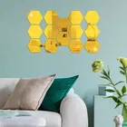 Acrylic Hexagon Shaped Wall Mirror Stickers 