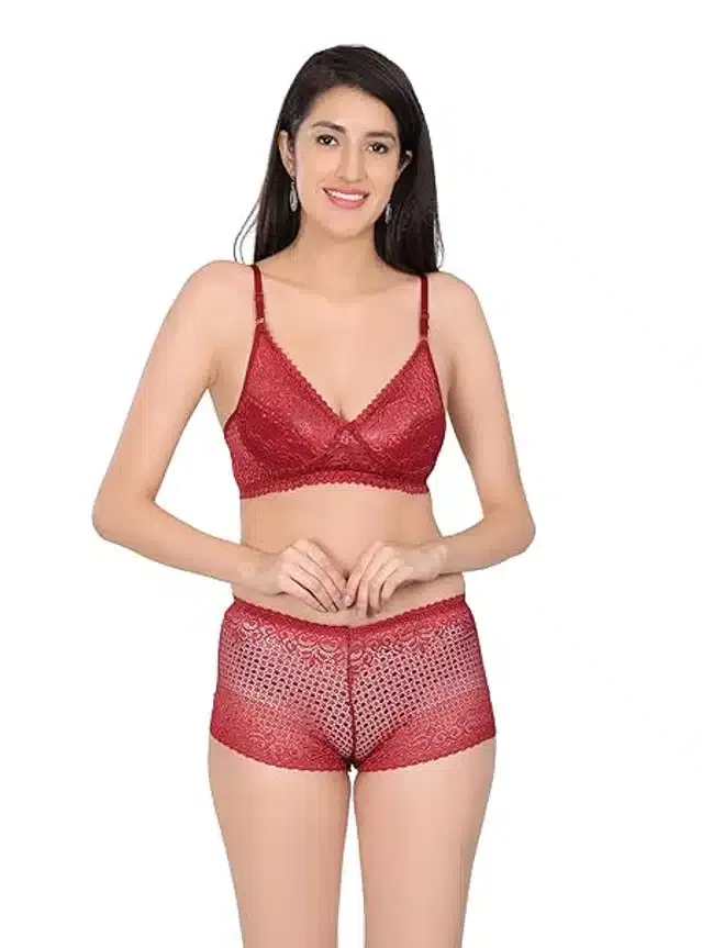 Cotton Lingerie Set for Women (Brown, 28)