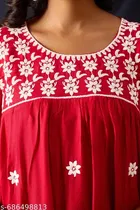 Embroidered Floral Design Anarakali Short Kurti for Girls 