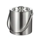 Stainless Steel Double Wall Hammered Ice Bucket With Tong 