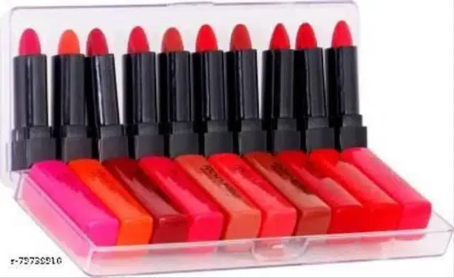 Ronzille Liquid Glitter Mini Lipsticks (Multicolor, Pack of 10)