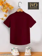 Solid Cotton Blend Mandarin Neck T-Shirt for Boys 