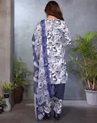 Floral Crepe Punjabi Suit Material for Women 