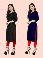 Crepe Solid Kurtis for Women 