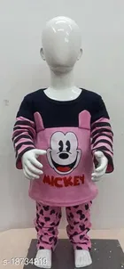 Hosiery Cotton Full Sleeves T-Shirt with Pant Clothing Set for Kids 