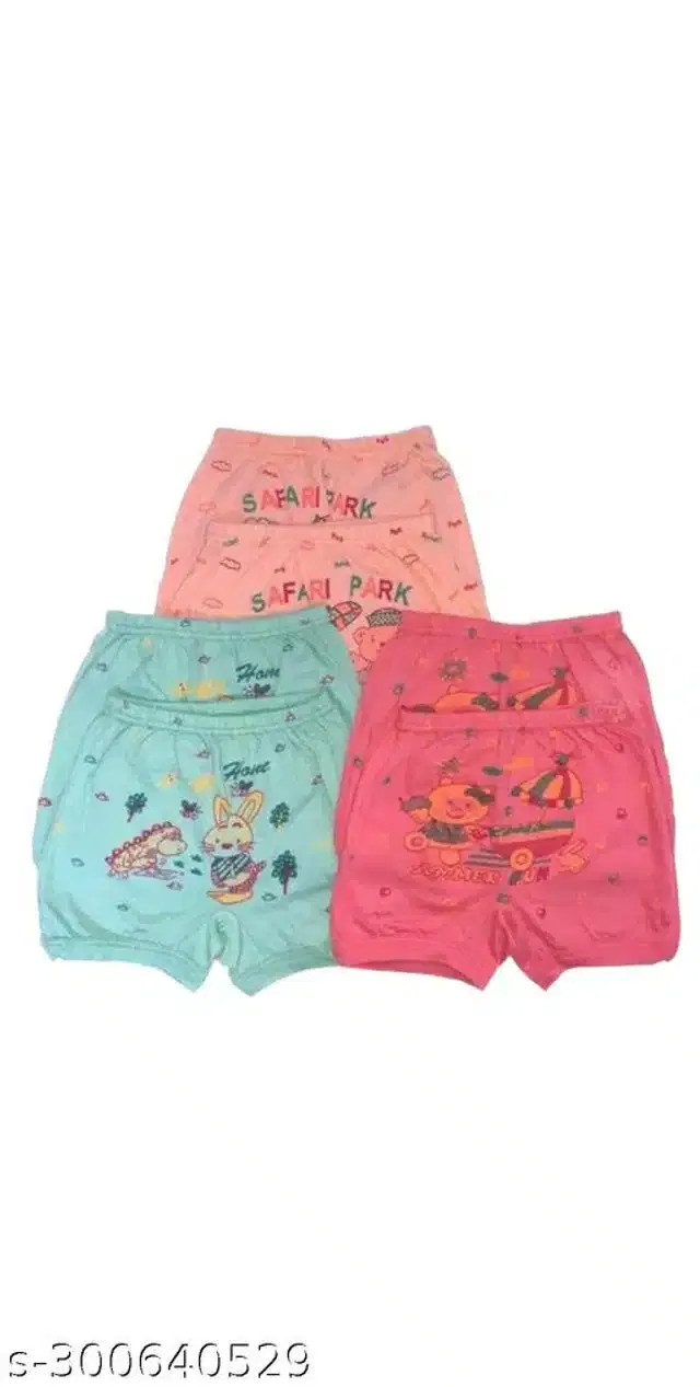 Cotton Innerwear Shorts for Kids (Multicolor, 6-9 Months) (Pack of 3)