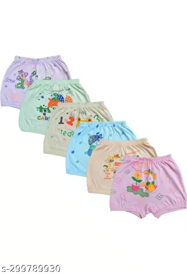 Cotton Innerwear Shorts for Kids (Multicolor, 2-3 Years) (Pack of 6)