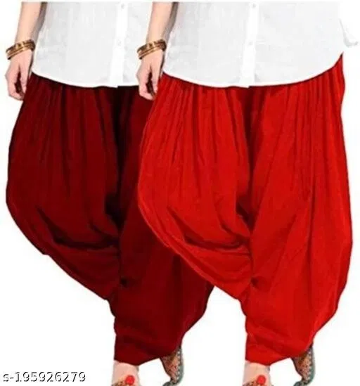 Patiala for Women, Pack of 2 (Maroon, 48)