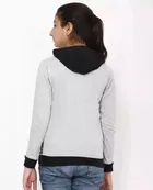 Cotton Blend Printed Hoodie for Girls 