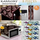 KANUSHI Industries® Fridge/Refrigerator Cove + 1 Pc microwave cover + 2 Pc handle cover + 4 pc Fridge Mats