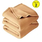 Solid Polar Fleece Blanket Beige- 