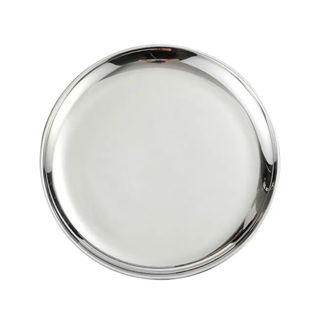 Stainless Steel Thali (Silver, 8 Inch)