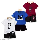 Cotton Blend Printed Clothing Set for Boys, Multicolour, Pack Of 3 